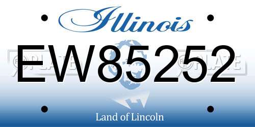 EW85252 Illinois License Plate