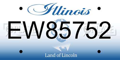 EW85752 Illinois License Plate