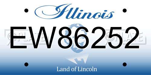 EW86252 Illinois License Plate