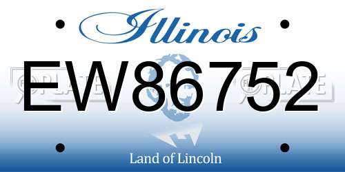 EW86752 Illinois License Plate
