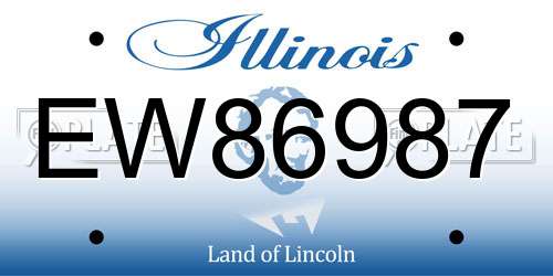 EW86987 Illinois License Plate