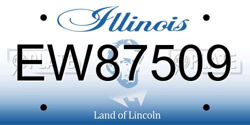 EW87509 Illinois License Plate