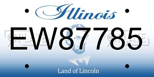 EW87785 Illinois License Plate