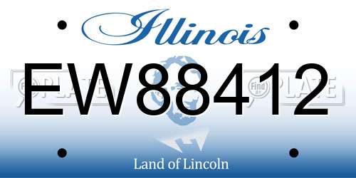 EW88412 Illinois License Plate