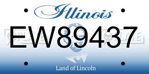 EW89437 Illinois License Plate