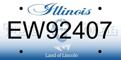 EW92407 Illinois License Plate