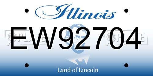 EW92704 Illinois License Plate