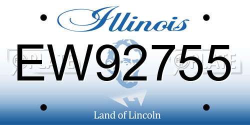 EW92755 Illinois License Plate
