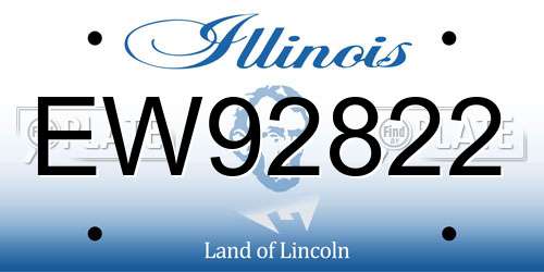 EW92822 Illinois License Plate