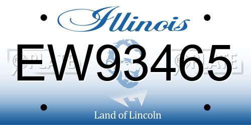 EW93465 Illinois License Plate