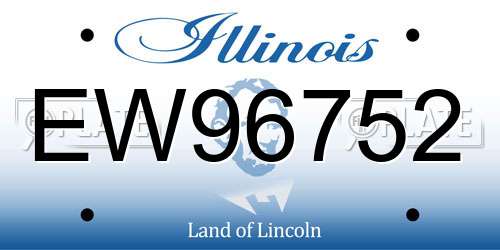 EW96752 Illinois License Plate