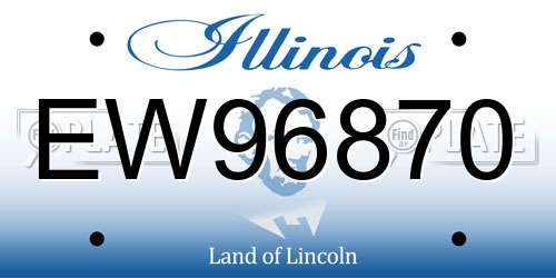 EW96870 Illinois License Plate