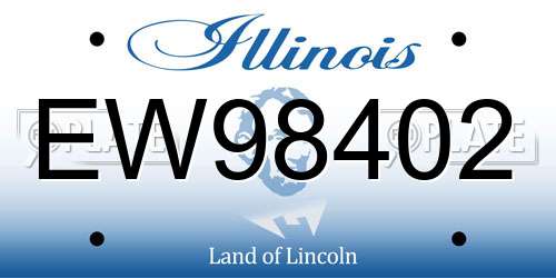 EW98402 Illinois License Plate