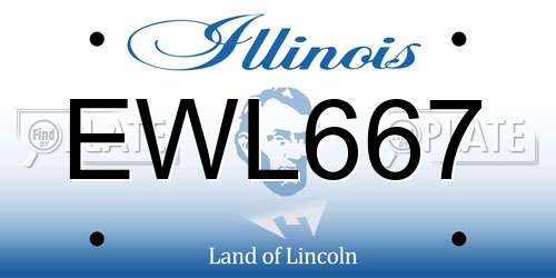EWL667 Illinois License Plate