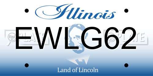 EWLG62 Illinois License Plate