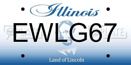 EWLG67 Illinois License Plate