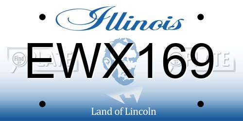 EWX169 Illinois License Plate