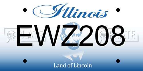 EWZ208 Illinois License Plate