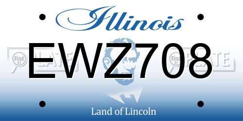 EWZ708 Illinois License Plate