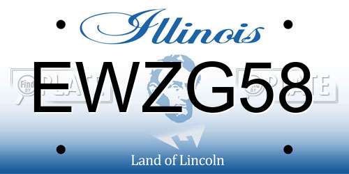EWZG58 Illinois License Plate