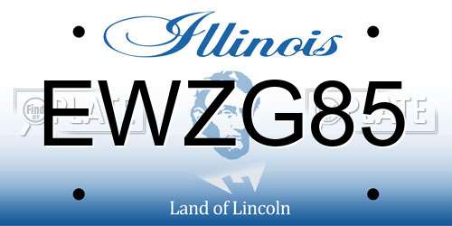 EWZG85 Illinois License Plate