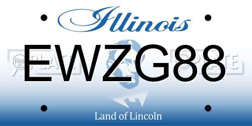 EWZG88 Illinois License Plate