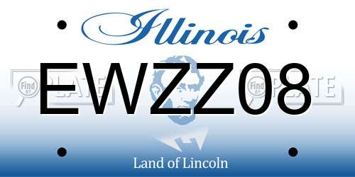 EWZZ08 Illinois License Plate