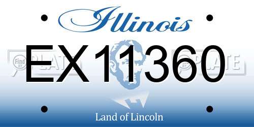 EX11360 Illinois License Plate
