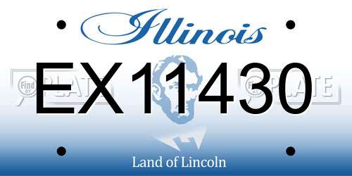 EX11430 Illinois License Plate