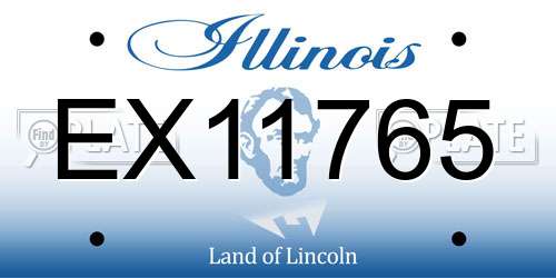 EX11765 Illinois License Plate