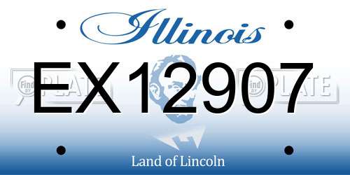 EX12907 Illinois License Plate