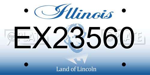 EX23560 Illinois License Plate