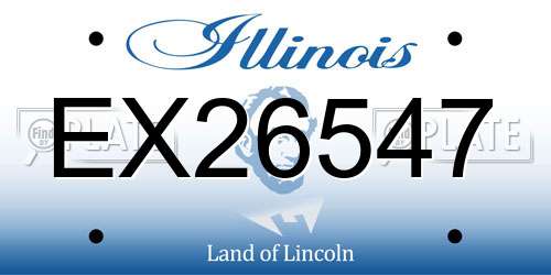EX26547 Illinois License Plate