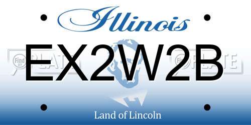 EX2W2B Illinois License Plate