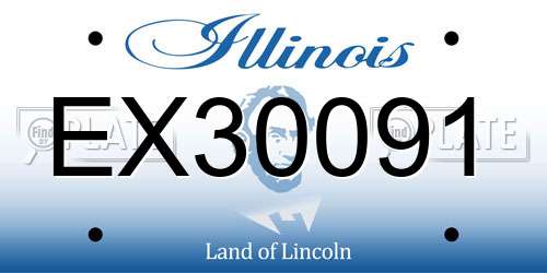 EX30091 Illinois License Plate