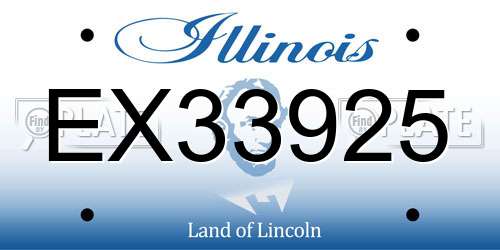 EX33925 Illinois License Plate