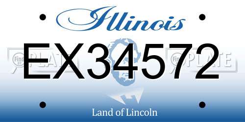 EX34572 Illinois License Plate