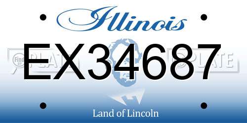 EX34687 Illinois License Plate