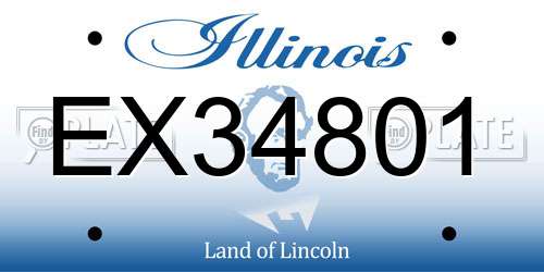 EX34801 Illinois License Plate