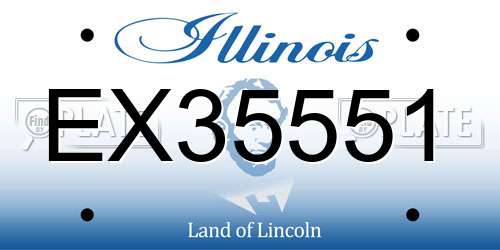 EX35551 Illinois License Plate