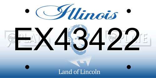 EX43422 Illinois License Plate