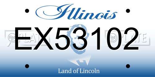 EX53102 Illinois License Plate