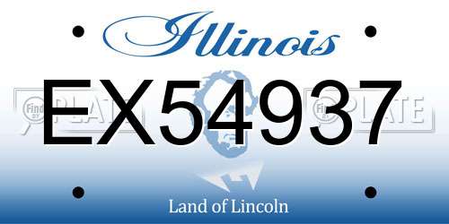 EX54937 Illinois License Plate