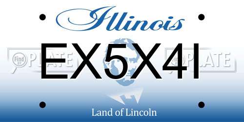 EX5X4I Illinois License Plate