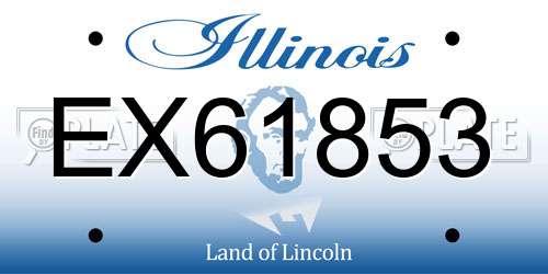 EX61853 Illinois License Plate