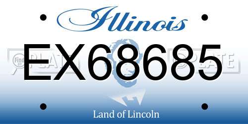 EX68685 Illinois License Plate
