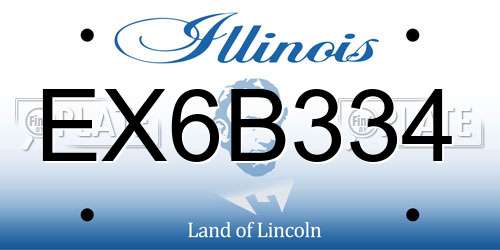 EX6B334 Illinois License Plate
