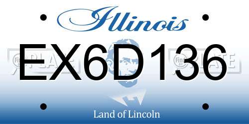 EX6D136 Illinois License Plate