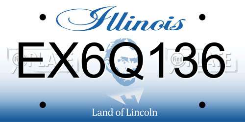EX6Q136 Illinois License Plate