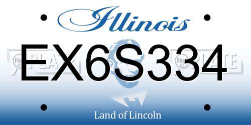 EX6S334 Illinois License Plate